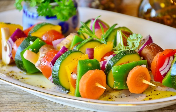 healthy vegetables on skewer