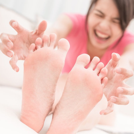 Woman with foot pain